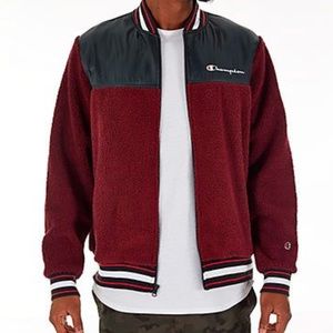 champion uo exclusive baseball sherpa jacket
